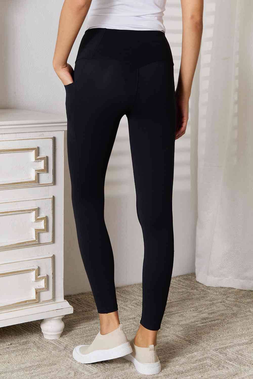 Basic Bae Black Wide Waistband Sports Activewear Leggings Activewear jehouze