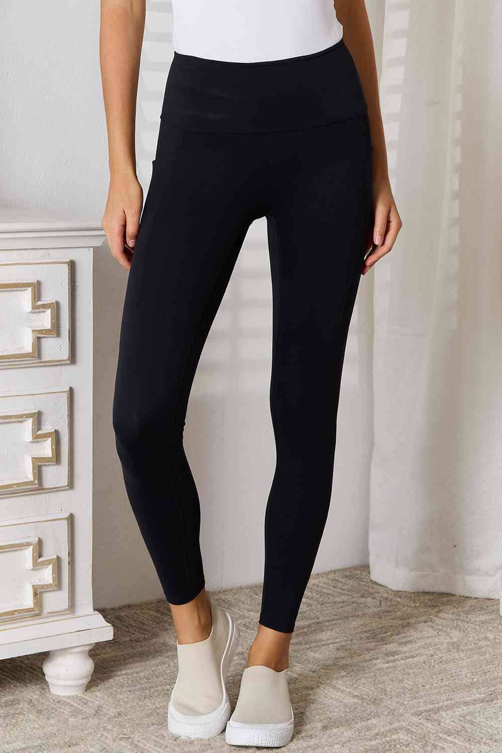 Basic Bae Black Wide Waistband Sports Activewear Leggings Activewear jehouze Black S