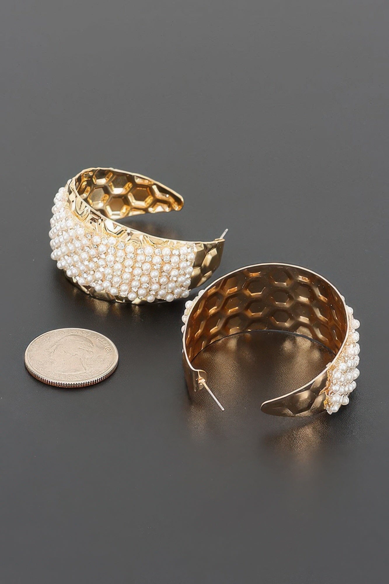 Beaded Cuff Hoop Earrings Apparel & Accessories > Jewelry > Earrings jehouze