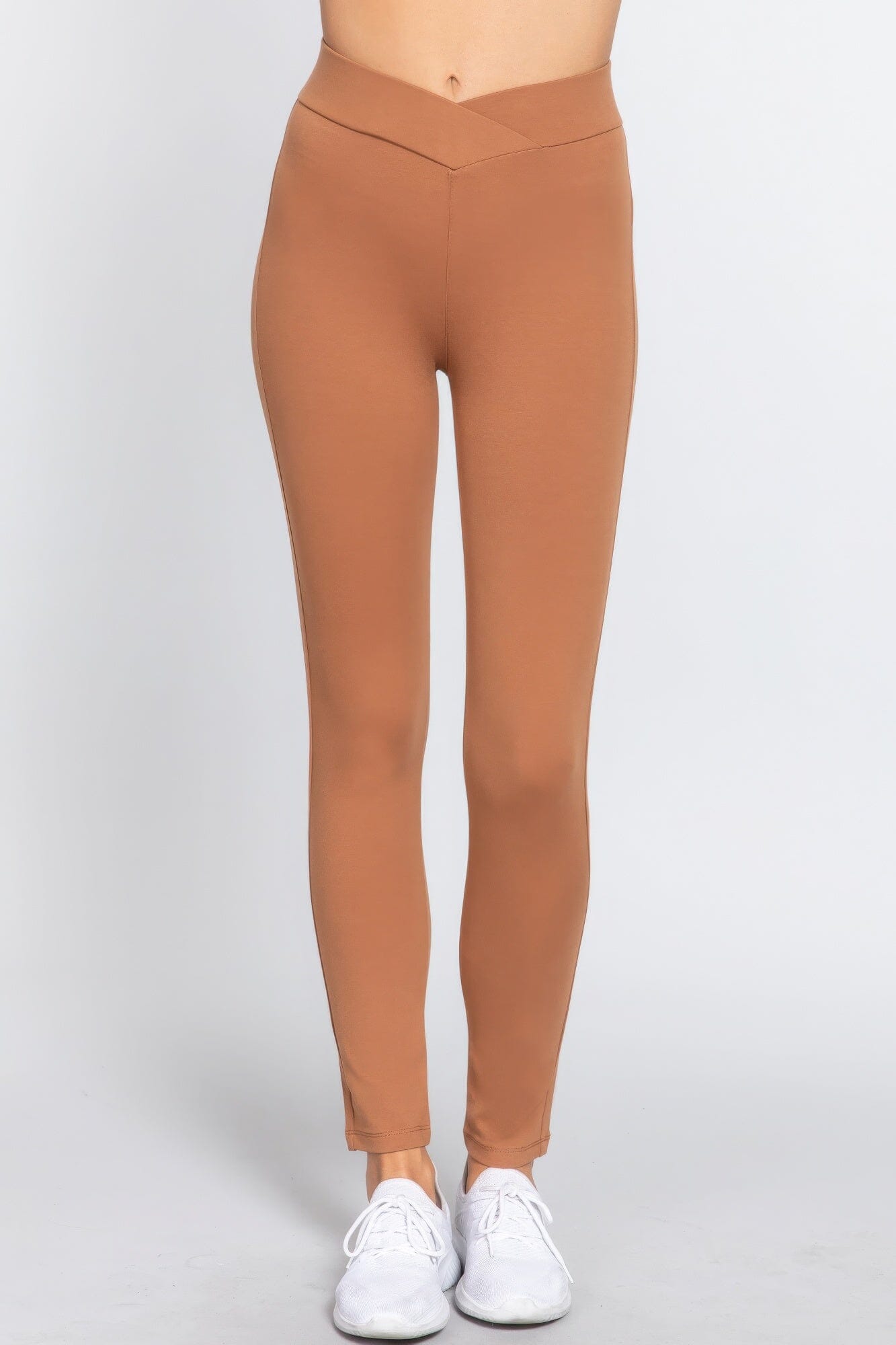 Camel Mid-rise Ponte legging Pants Activewear jehouze