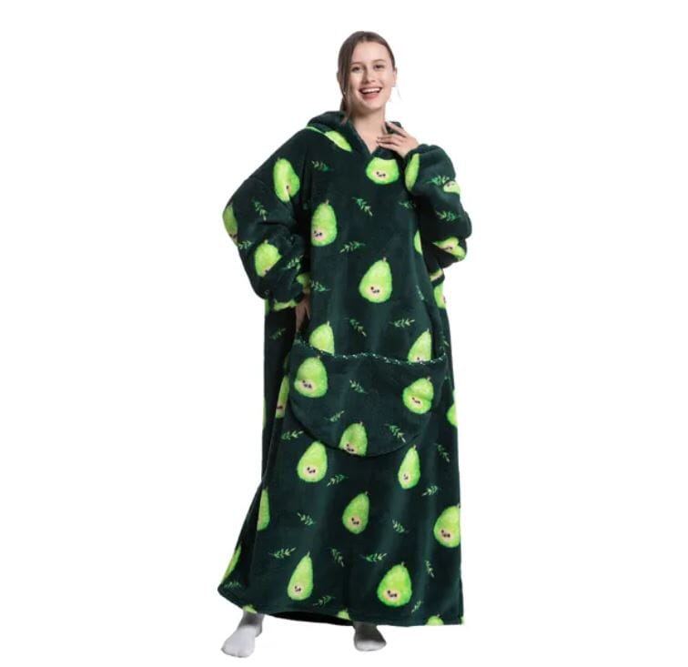 Comfy Wearable Oversized Hoodie Long Blanket Sleepwear & Loungewear jehouze Pear 