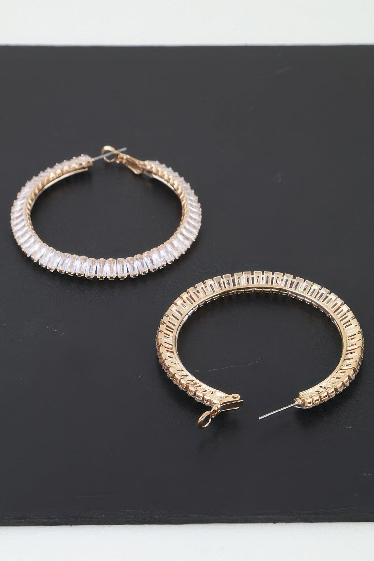 Cubic Zirconia Crystal Hoop Earrings Apparel & Accessories > Jewelry > Earrings jehouze