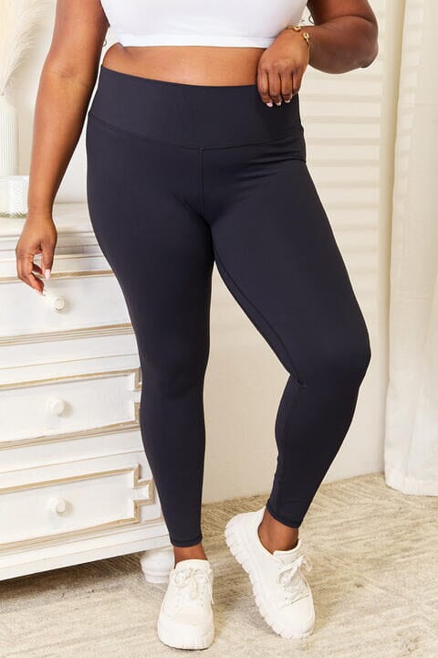 Double Take Wide Waistband Sports Activewear Leggings Activewear jehouze