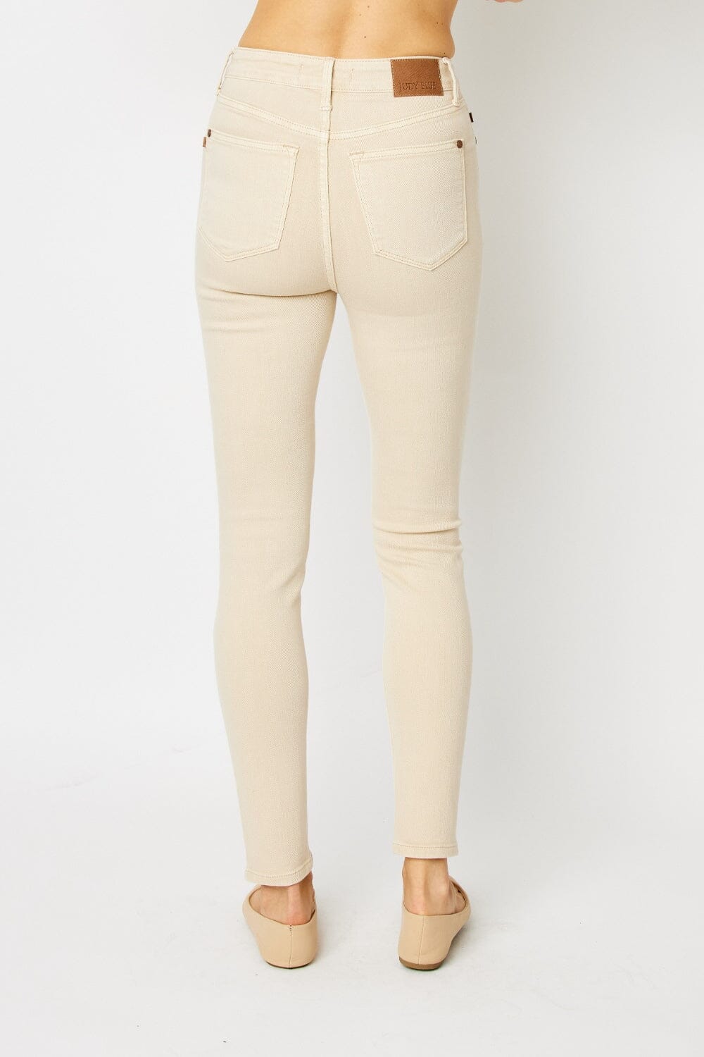 Judy Blue Bone Beige Garment Dyed Tummy Control Skinny Jeans jeans jehouze