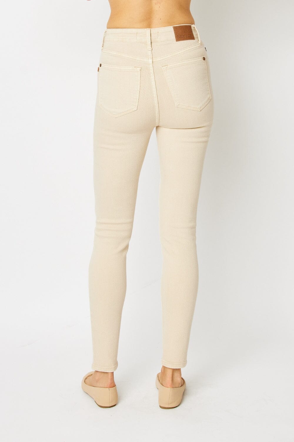 Judy Blue Bone Beige Garment Dyed Tummy Control Skinny Jeans jeans jehouze