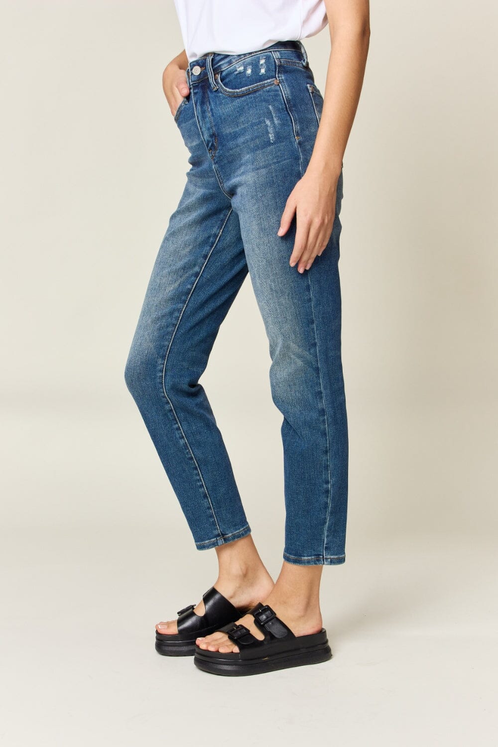 Judy Blue Dark Blue Tummy Control High Waist Slim Jeans jeans jehouze