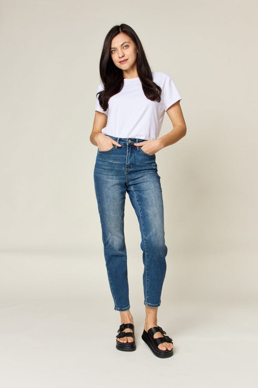 Judy Blue Dark Blue Tummy Control High Waist Slim Jeans jeans jehouze Dark 0