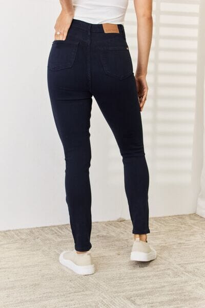 Judy Blue Navy Blue Garment Dyed Tummy Control Skinny Jeans jeans jehouze