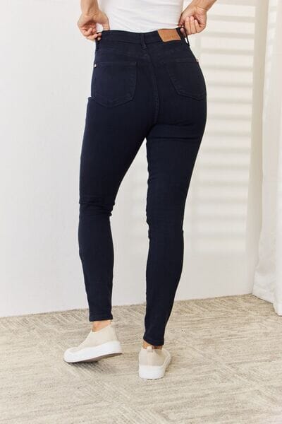 Judy Blue Navy Blue Garment Dyed Tummy Control Skinny Jeans jeans jehouze