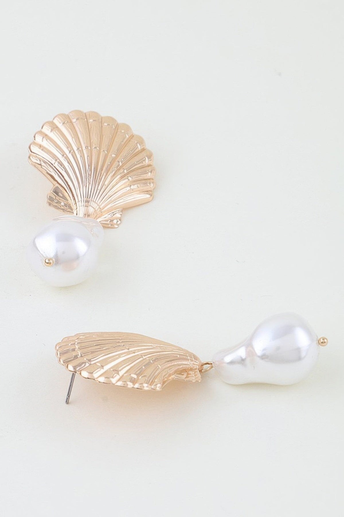 Multi Clam Pearl Drop Earrings Earrings jehouze