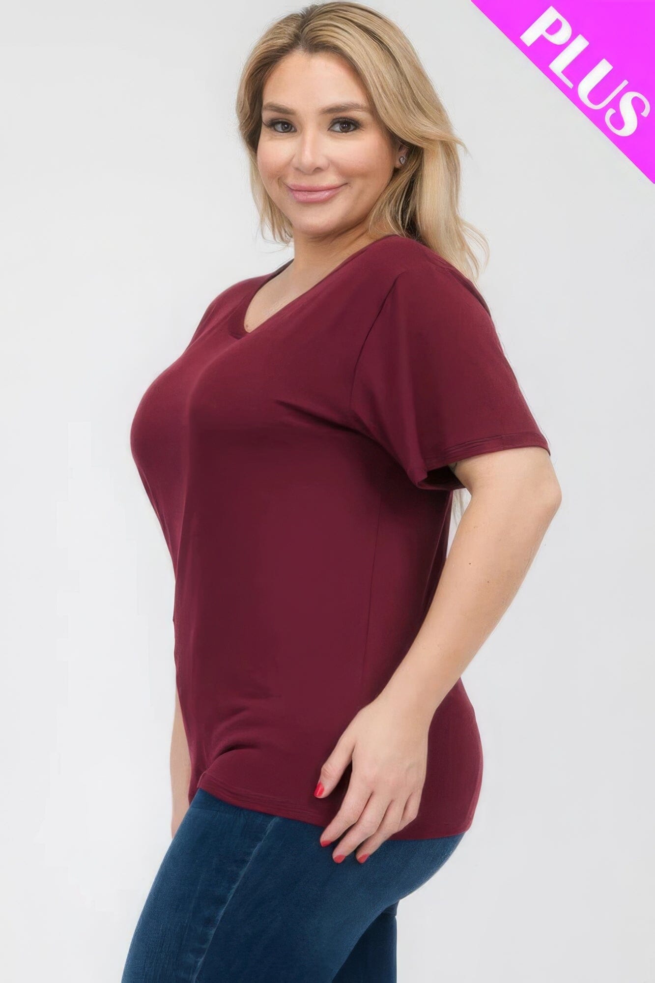 Plus Size Basic Short Sleeve T-shirt Shirts & Tops jehouze