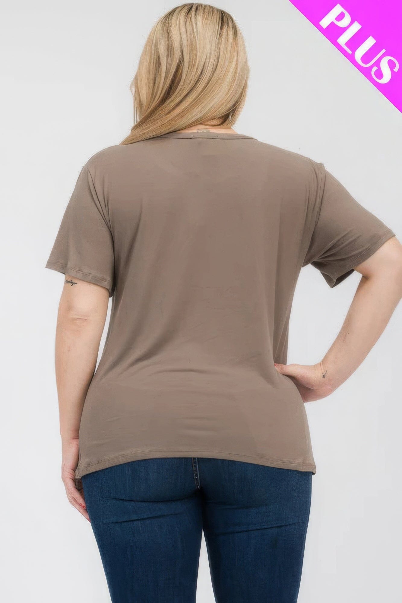 Plus Size Basic Short Sleeve T-shirt Shirts & Tops jehouze