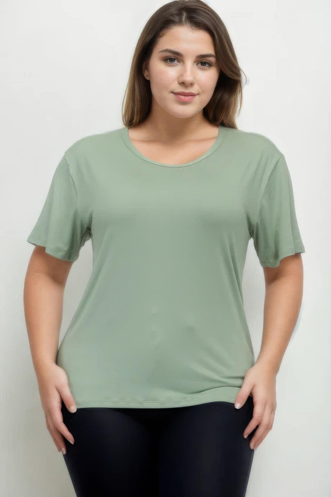 Plus Size Basic Short Sleeve T-shirt Shirts & Tops jehouze