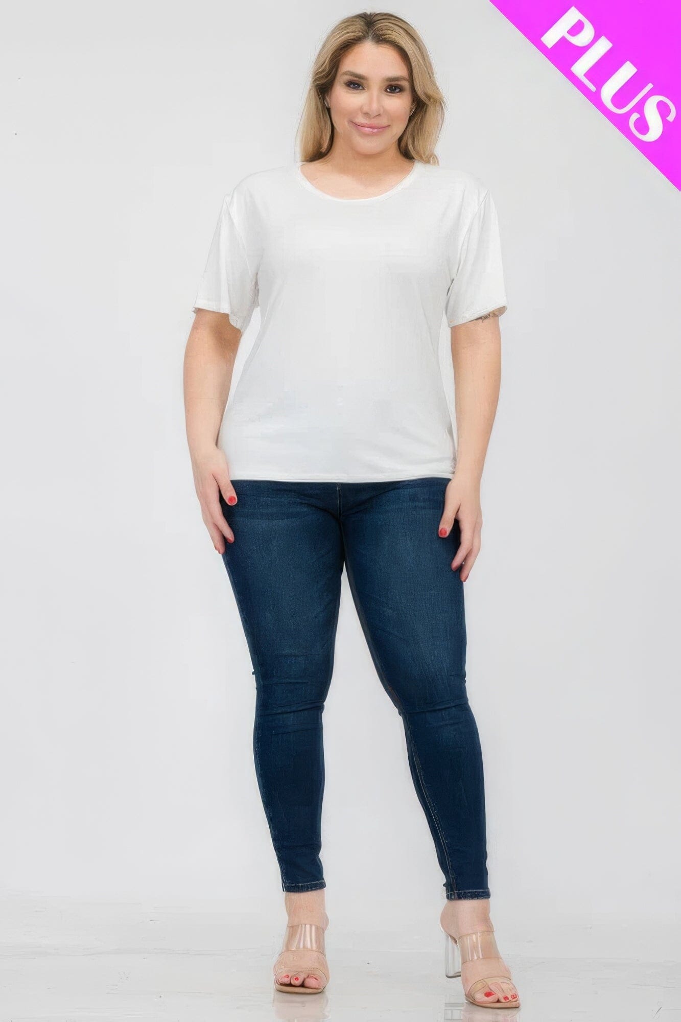 Plus Size Basic Short Sleeve T-shirt Shirts & Tops jehouze