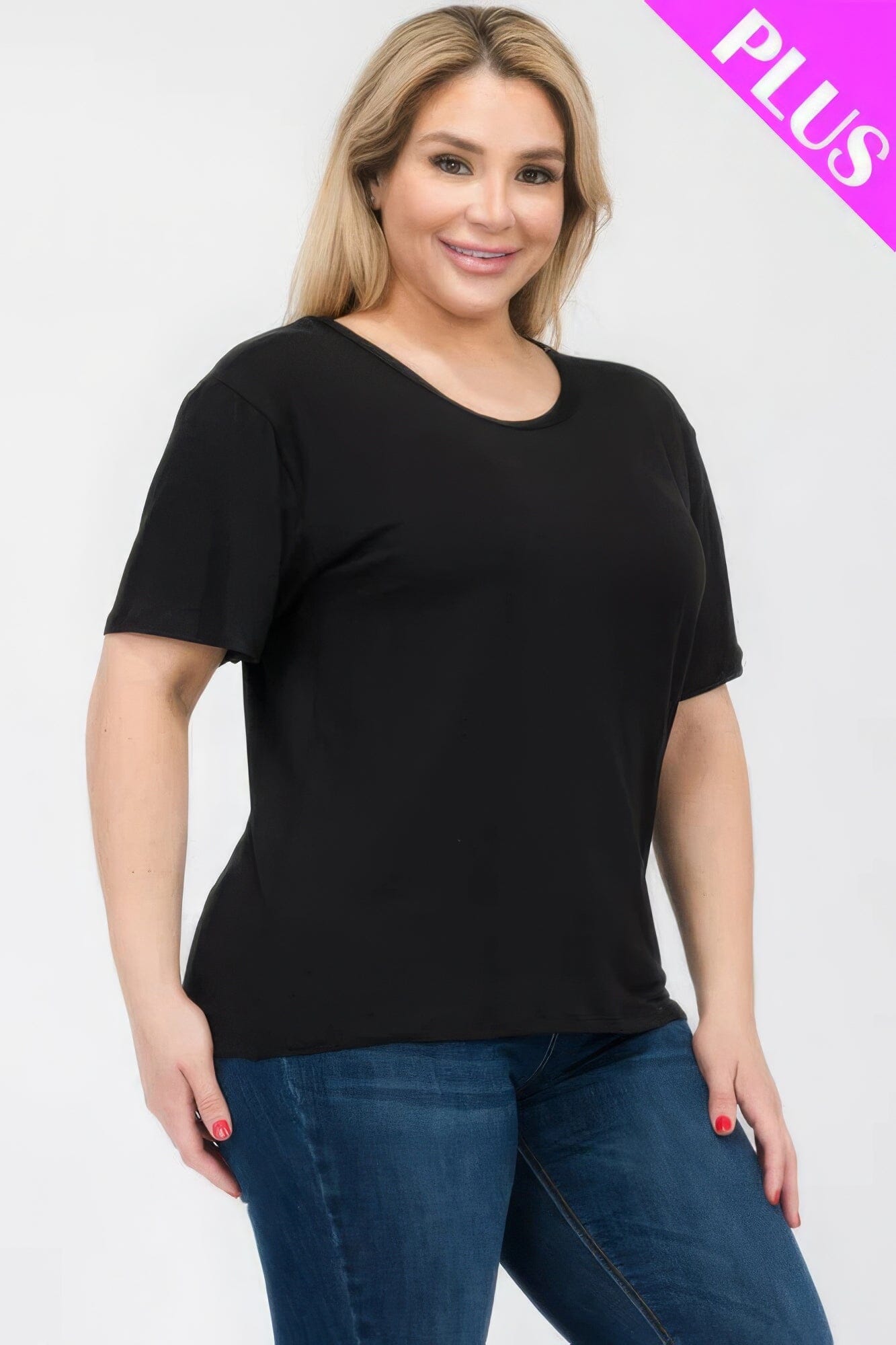 Plus Size Basic Short Sleeve T-shirt Shirts & Tops jehouze