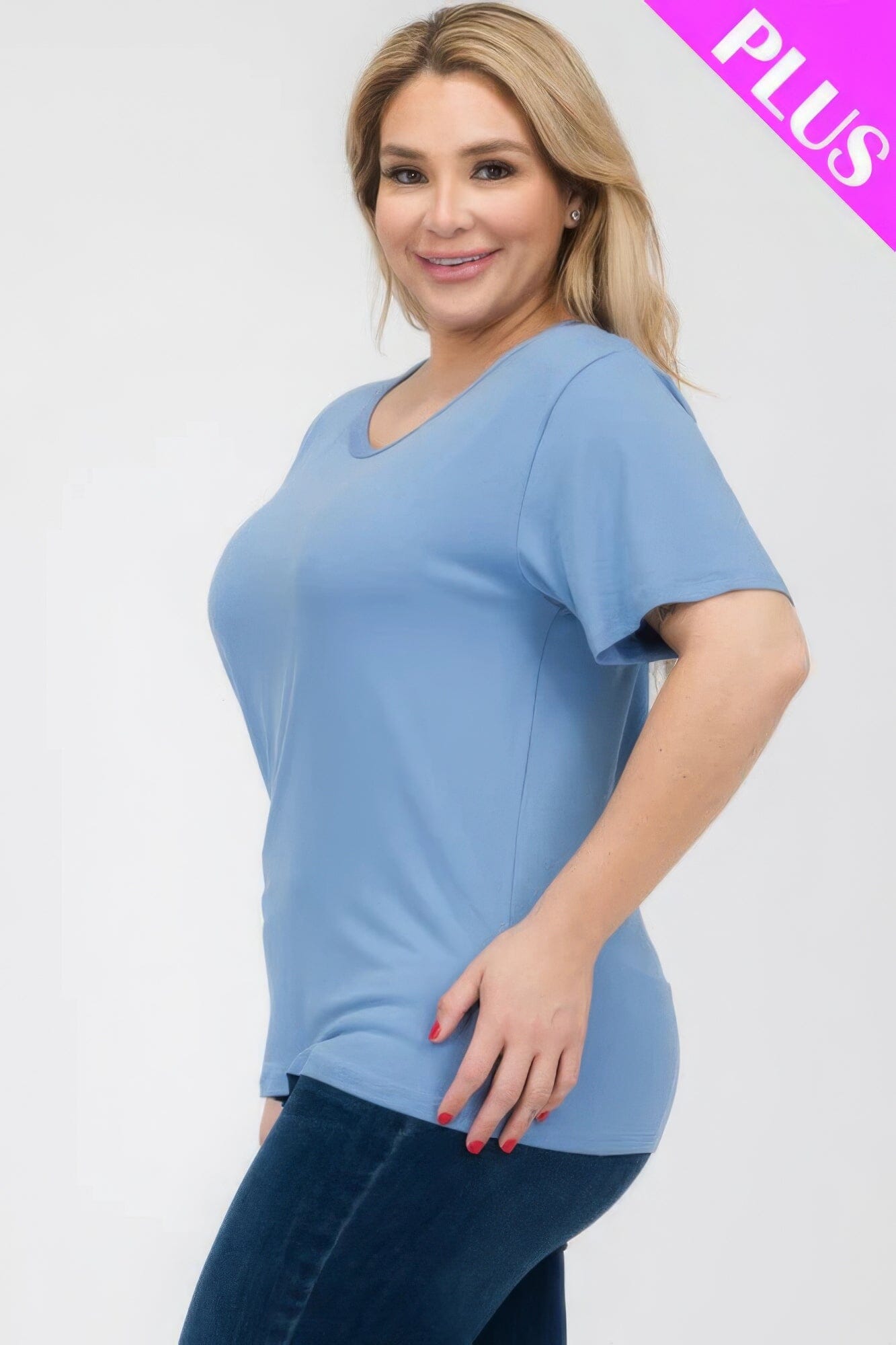 Plus Size Basic Short Sleeve T-shirt Shirts & Tops jehouze