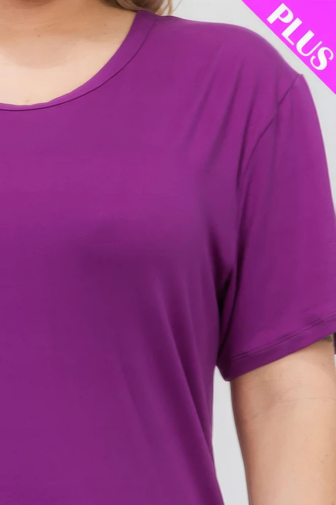 Plus Size Basic Short Sleeve T-shirt Shirts & Tops jehouze