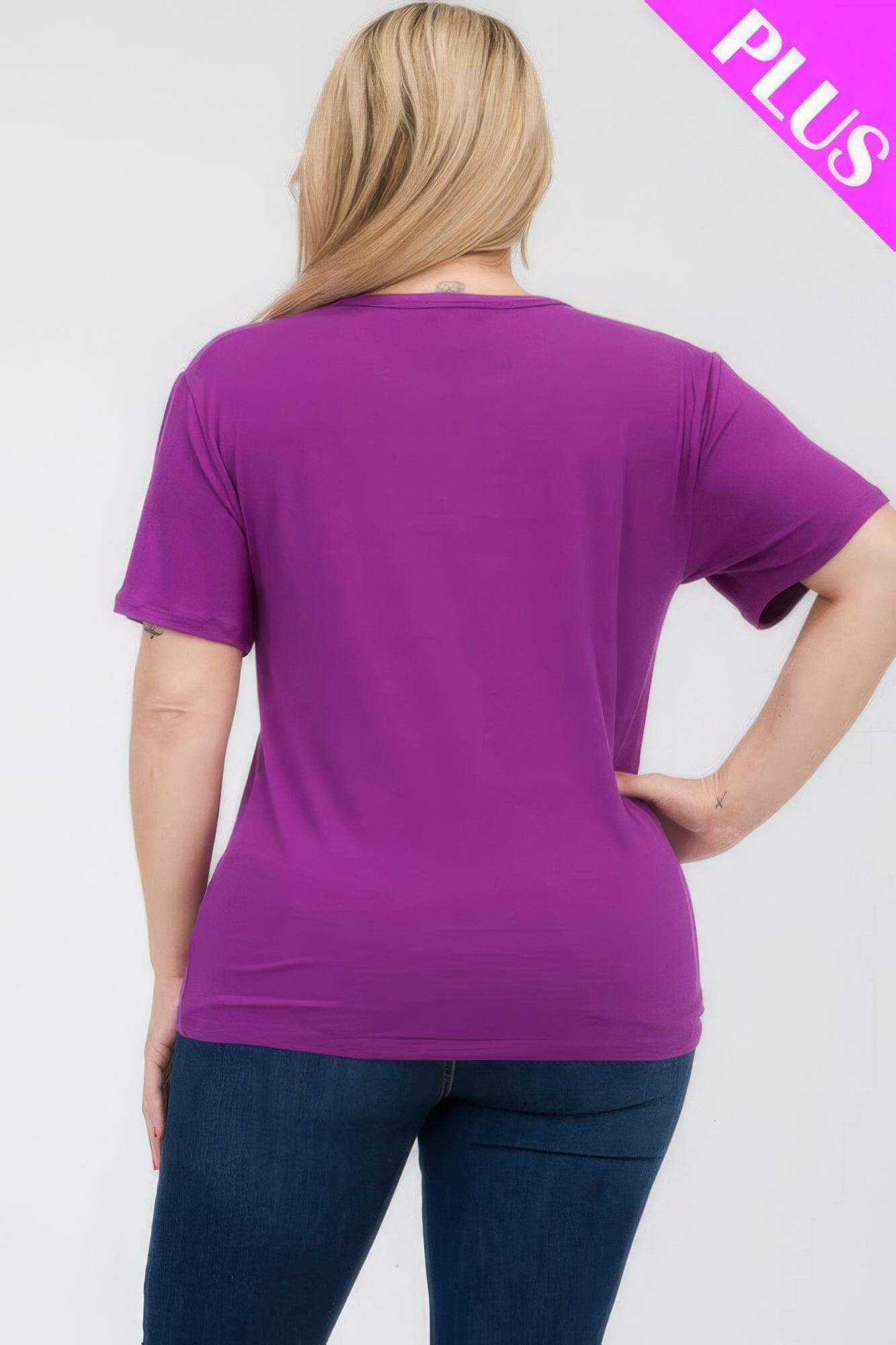 Plus Size Basic Short Sleeve T-shirt Shirts & Tops jehouze