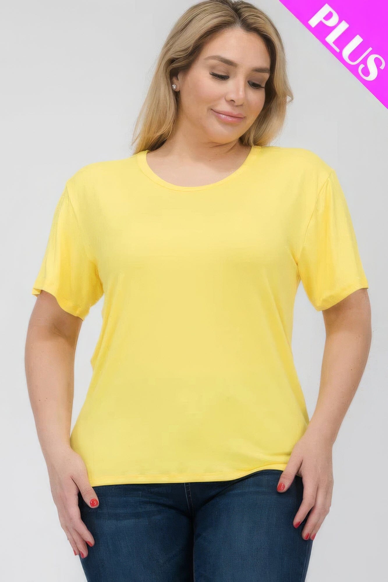 Plus Size Basic Short Sleeve T-shirt Shirts & Tops jehouze
