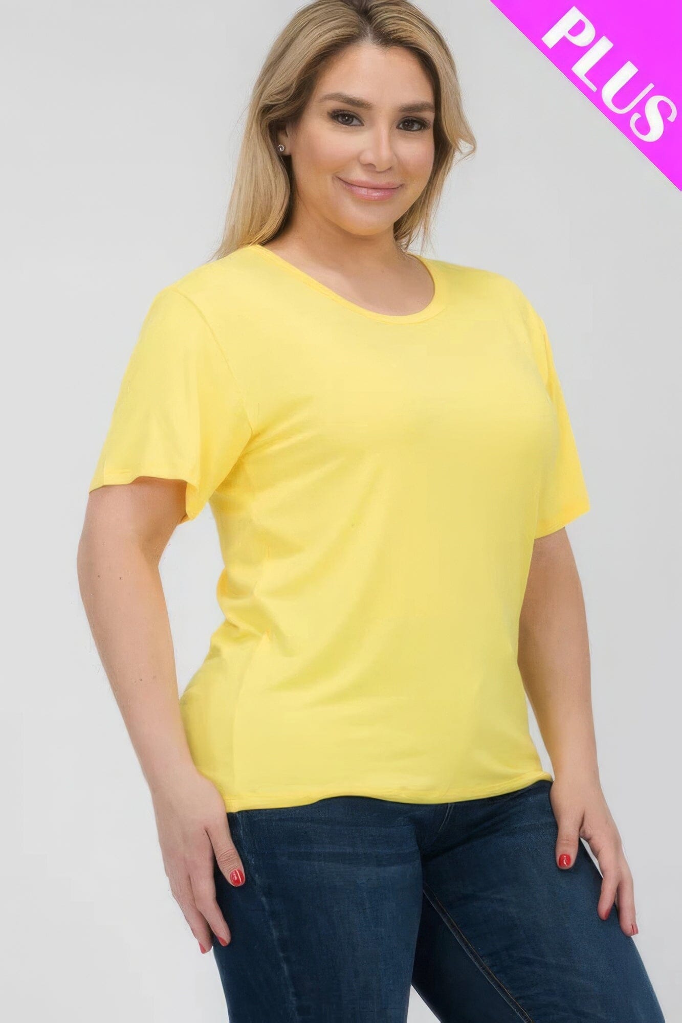 Plus Size Basic Short Sleeve T-shirt Shirts & Tops jehouze