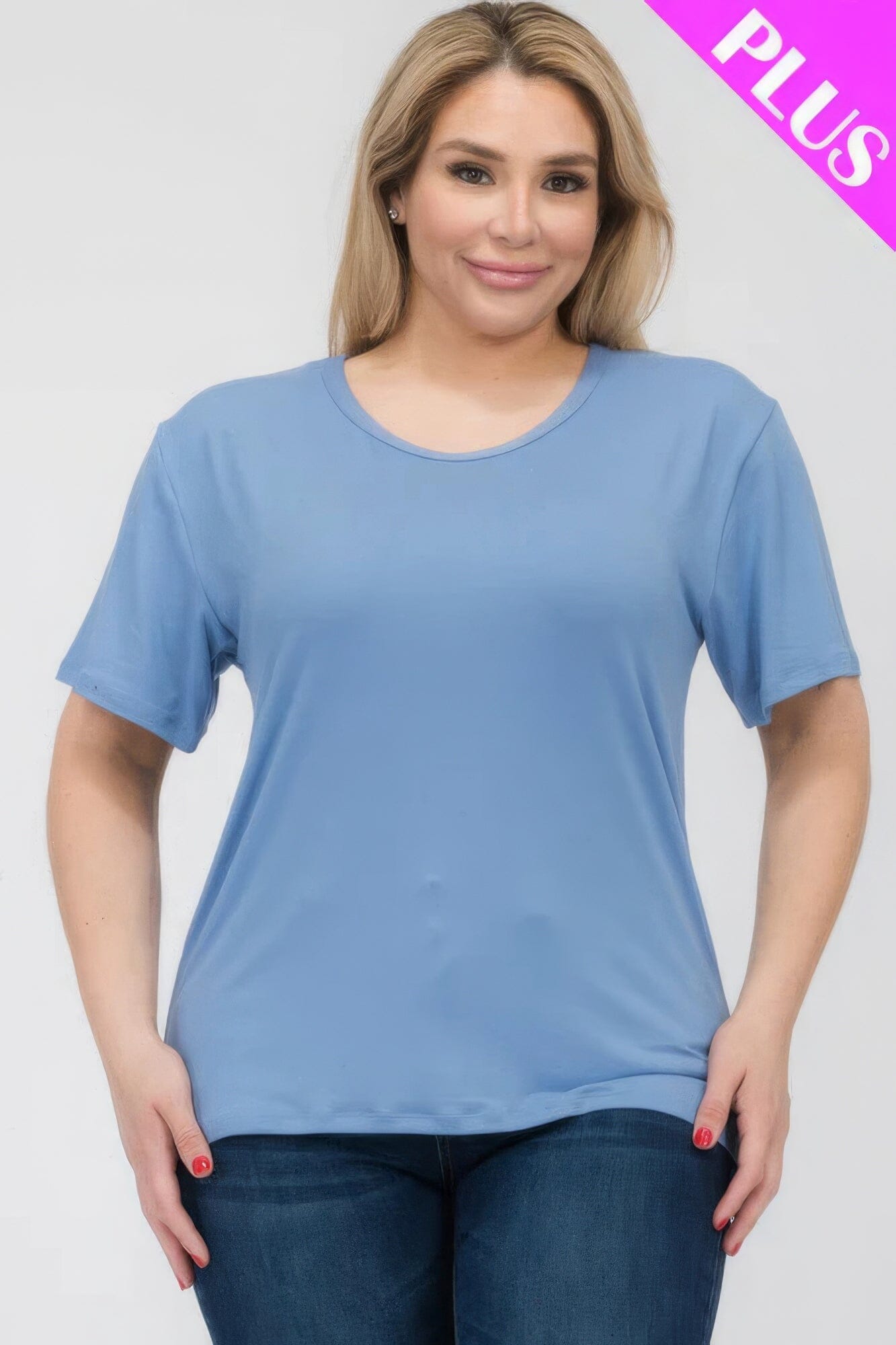 Plus Size Basic Short Sleeve T-shirt Shirts & Tops jehouze