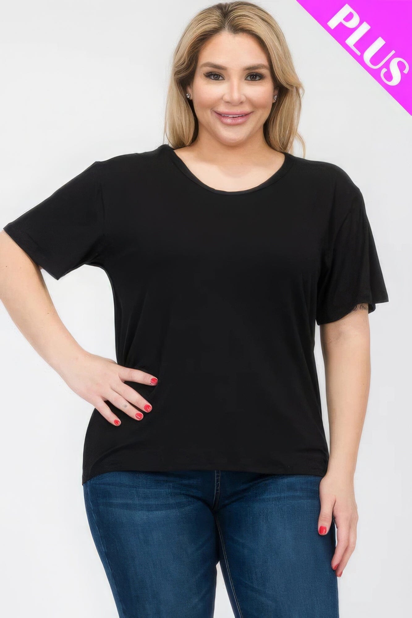 Plus Size Basic Short Sleeve T-shirt Shirts & Tops jehouze