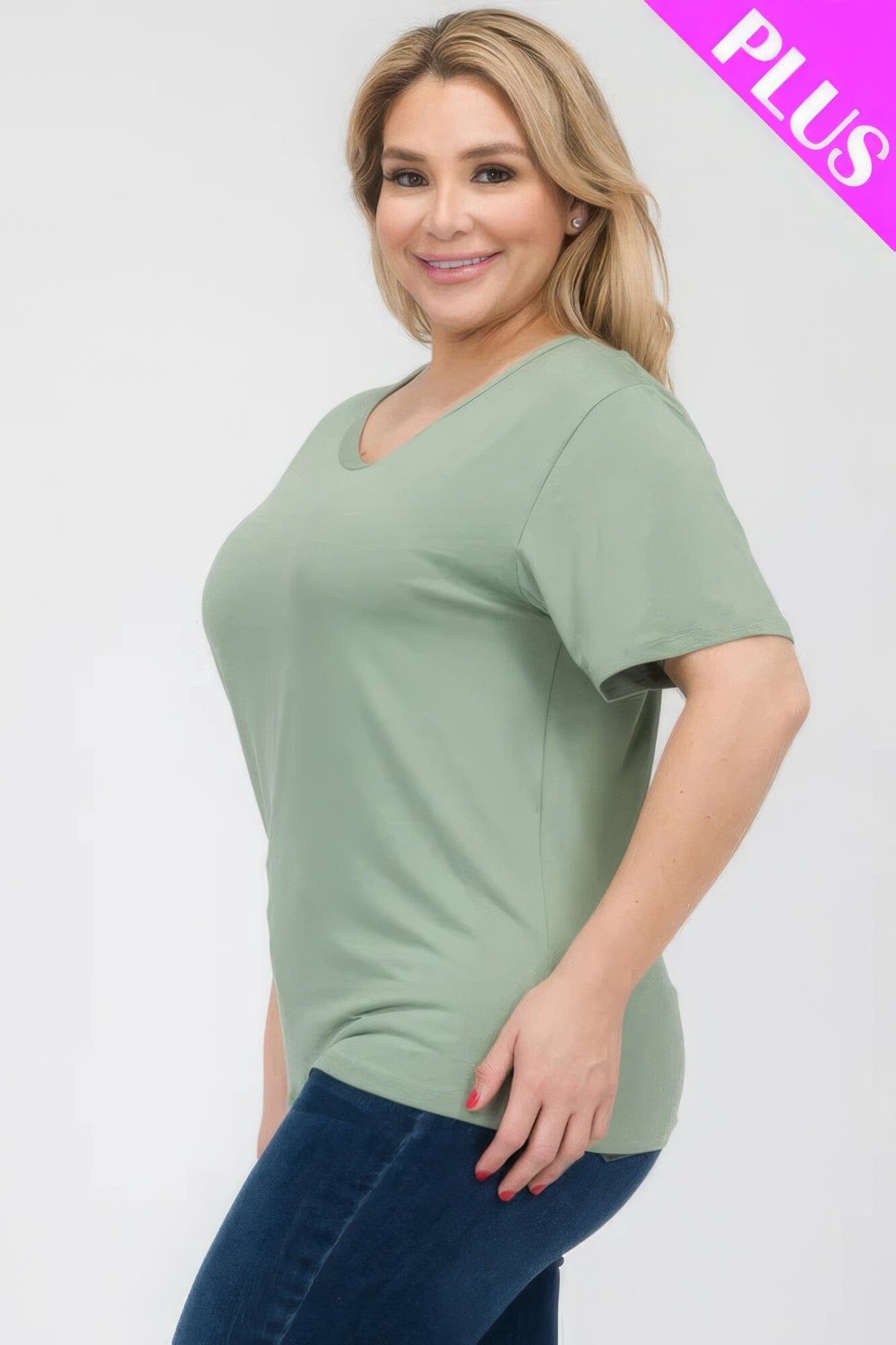 Plus Size Basic Short Sleeve T-shirt Shirts & Tops jehouze