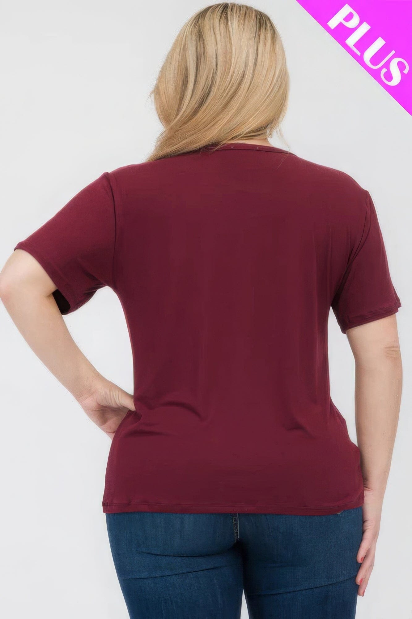 Plus Size Basic Short Sleeve T-shirt Shirts & Tops jehouze