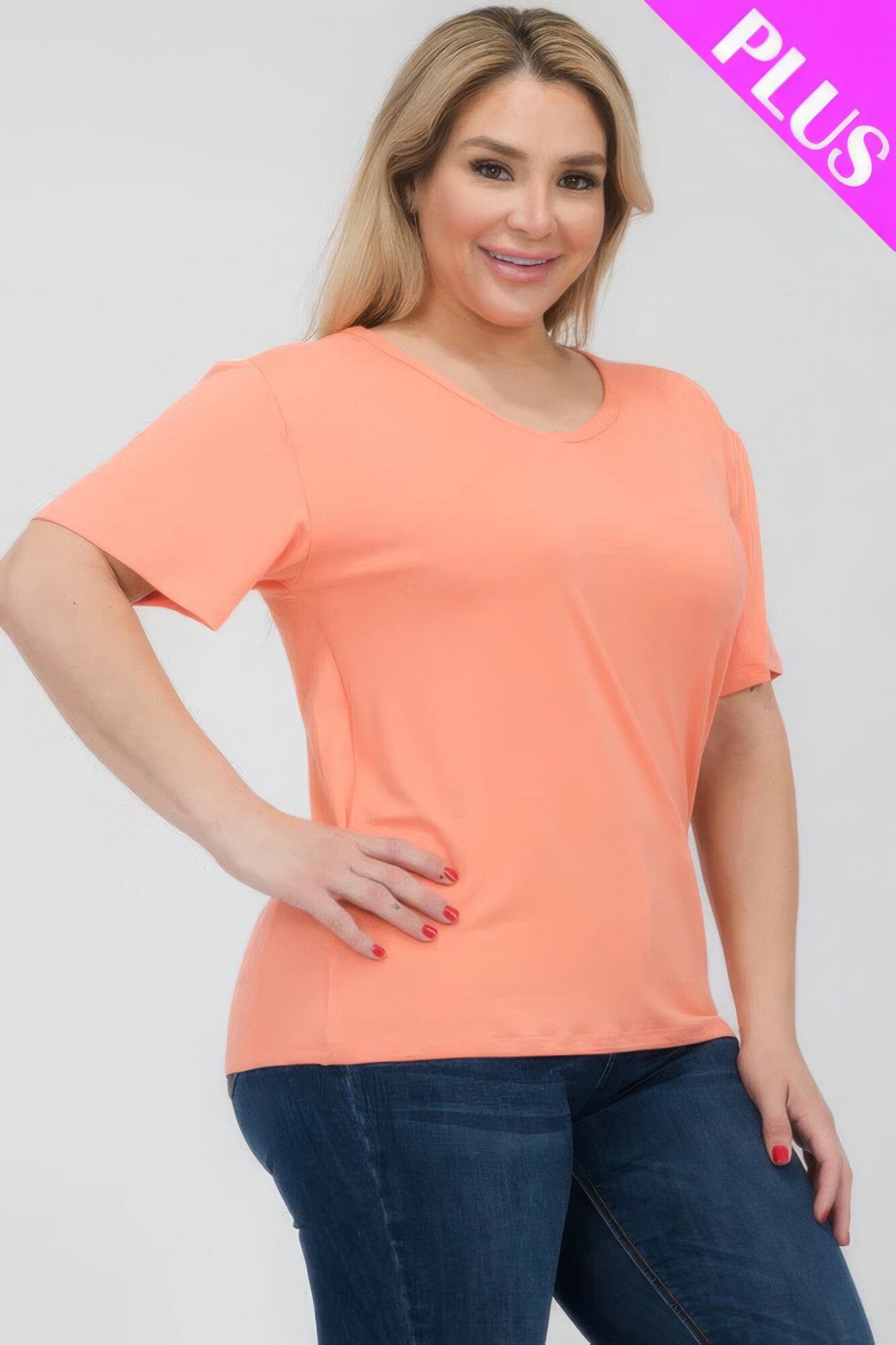 Plus Size Basic Short Sleeve T-shirt Shirts & Tops jehouze