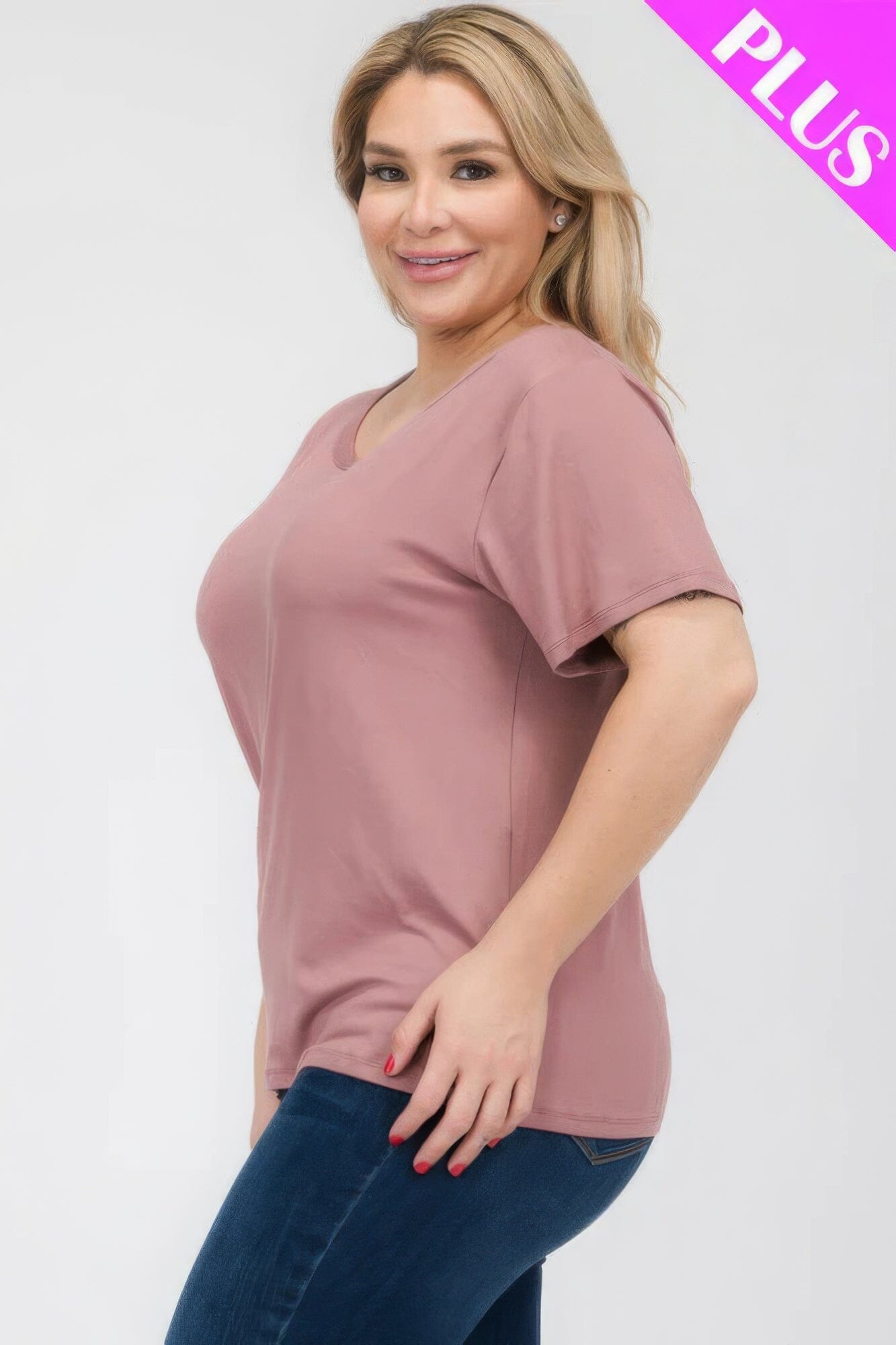 Plus Size Basic Short Sleeve T-shirt Shirts & Tops jehouze