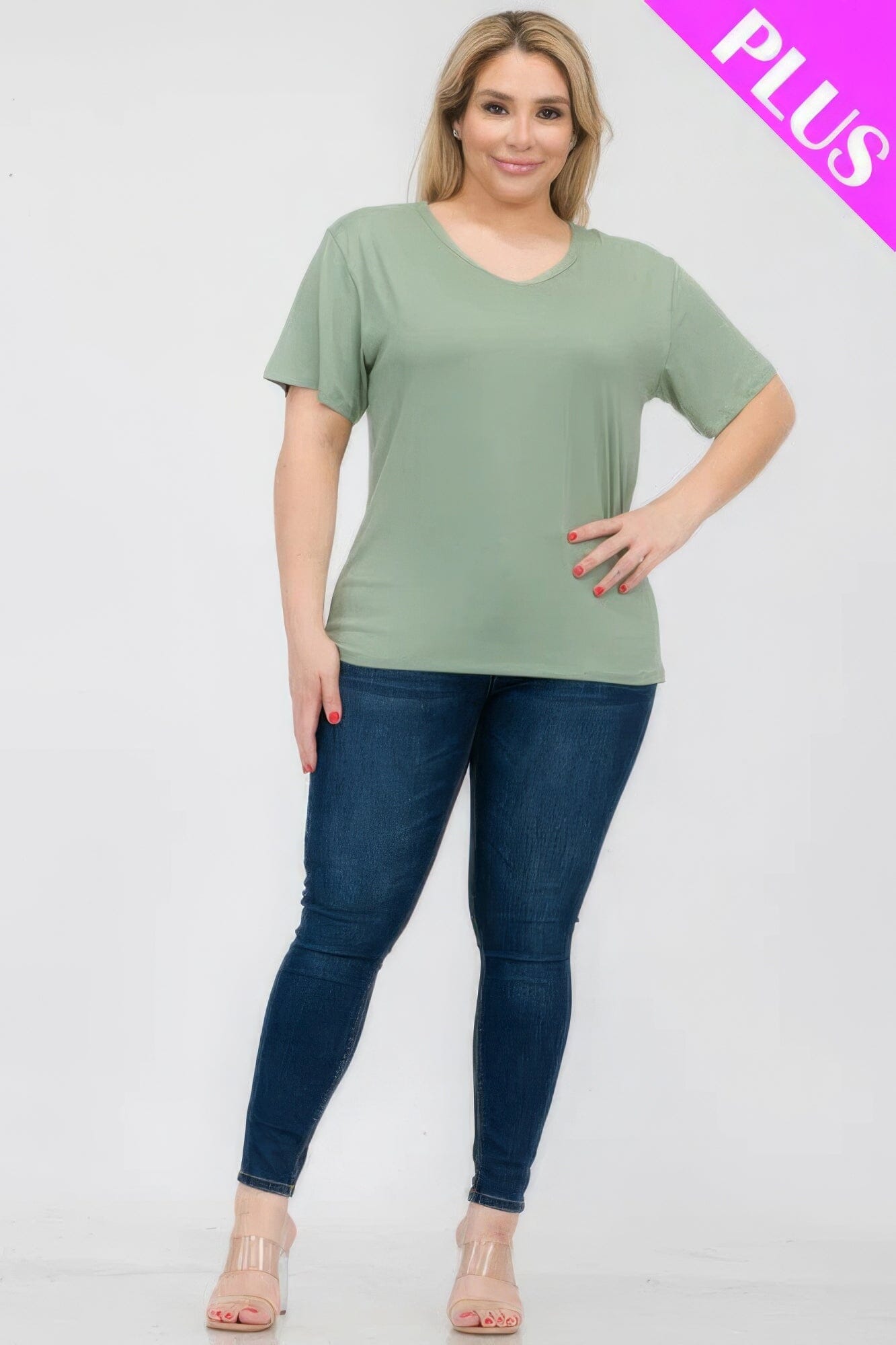 Plus Size Basic Short Sleeve T-shirt Shirts & Tops jehouze Green Bay 1XL