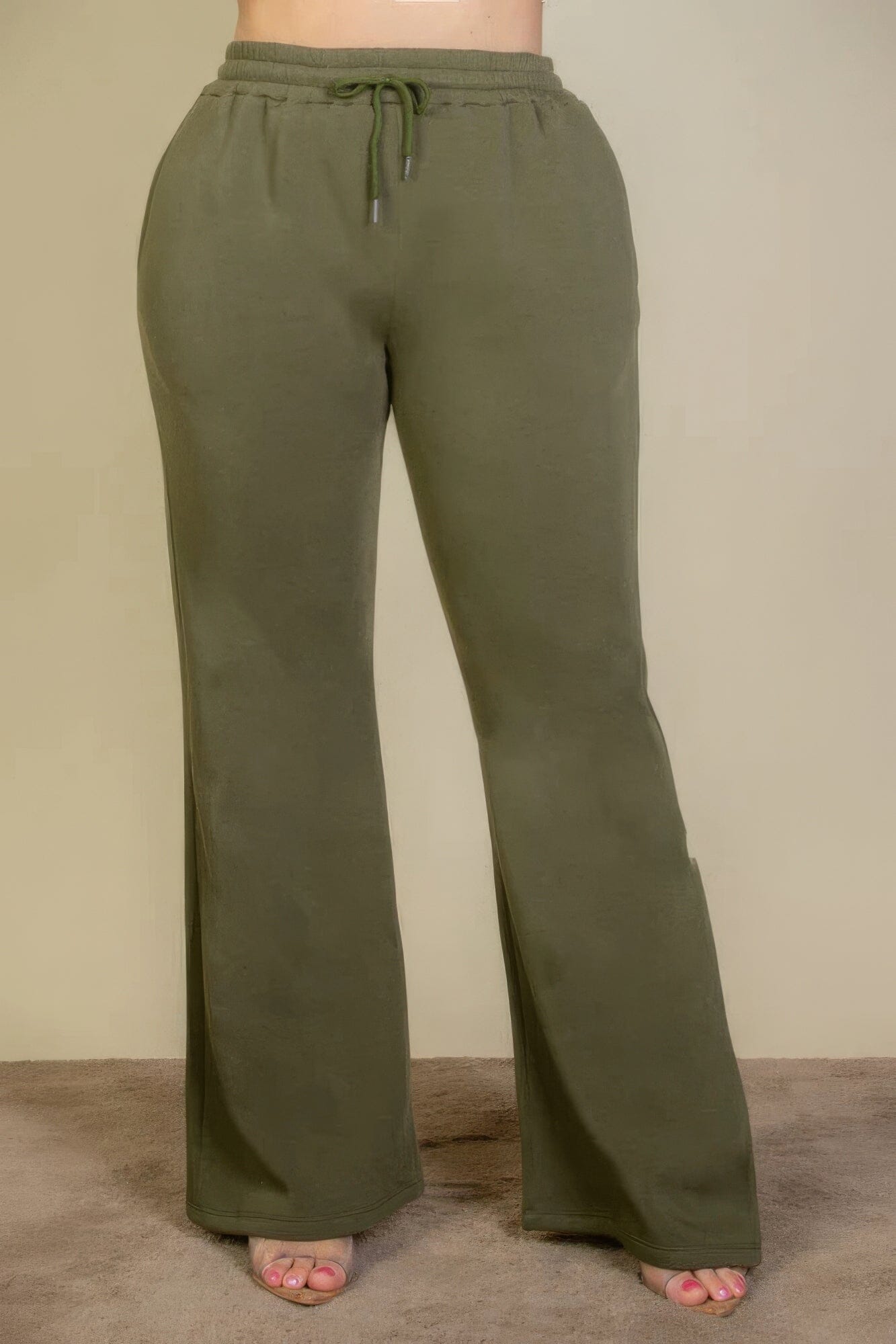 Plus Size Drawstring Waist Slant Pocket Sweatpants Pants jehouze