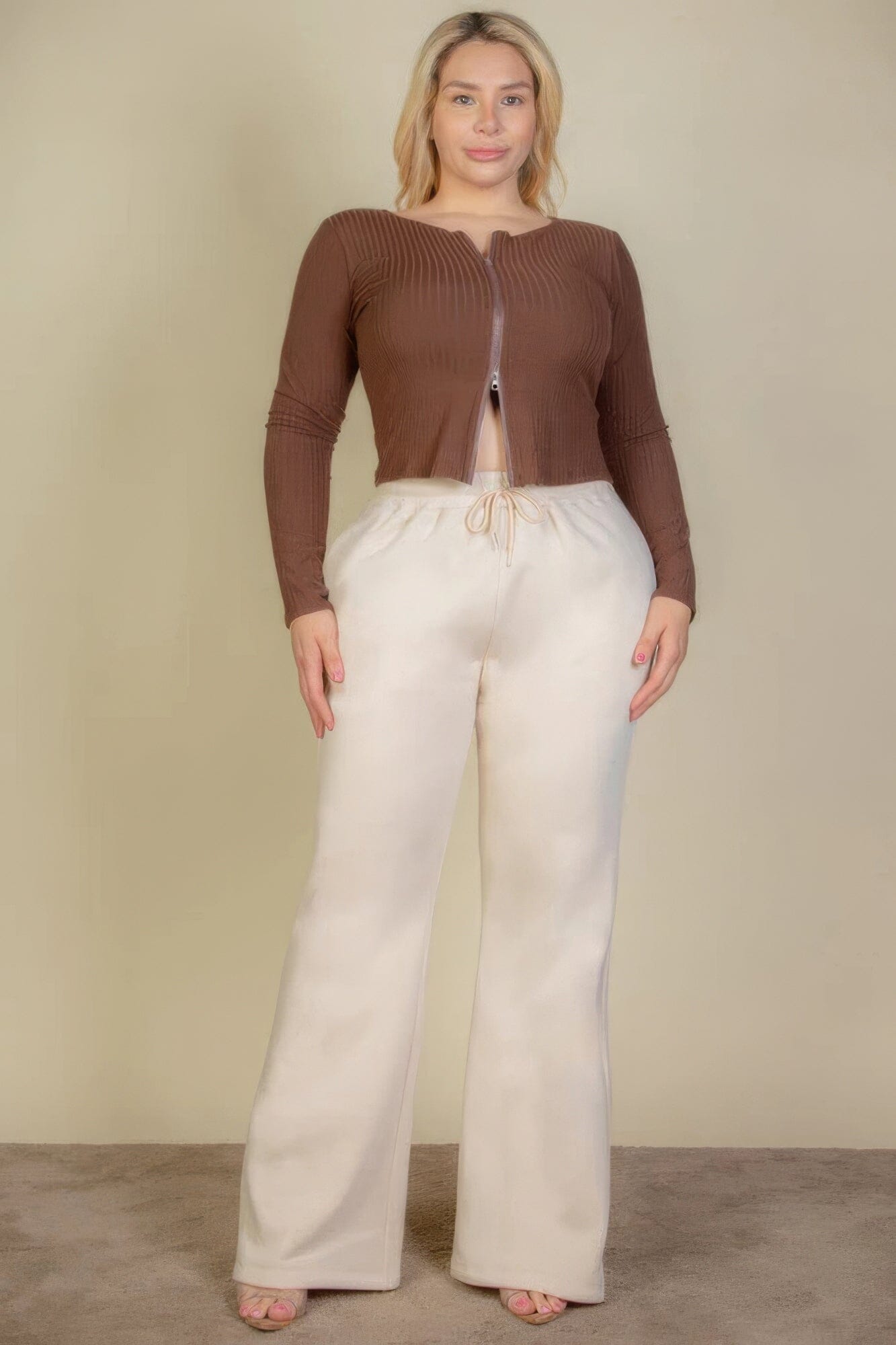 Plus Size Drawstring Waist Slant Pocket Sweatpants Pants jehouze