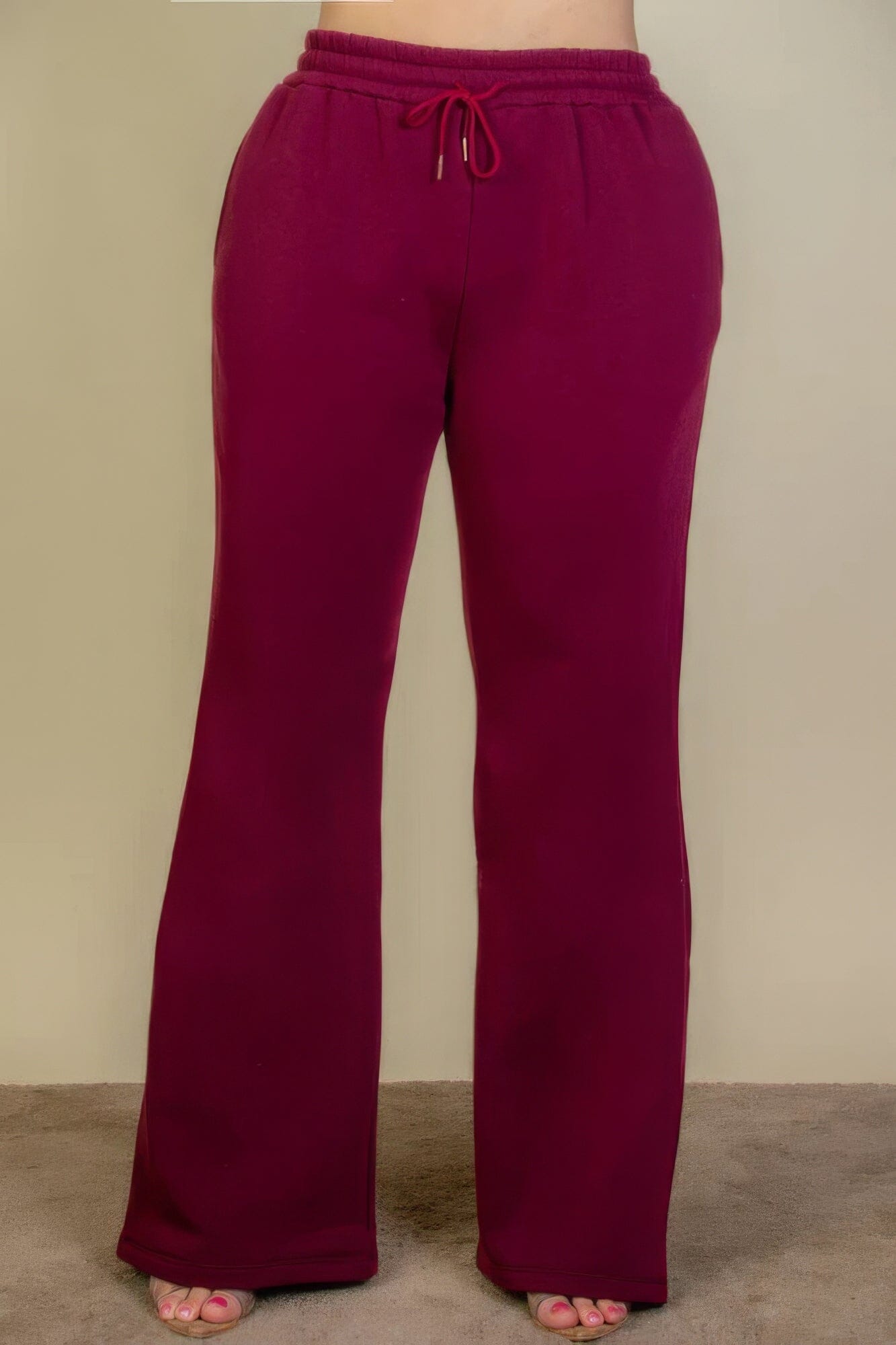 Plus Size Drawstring Waist Slant Pocket Sweatpants Pants jehouze