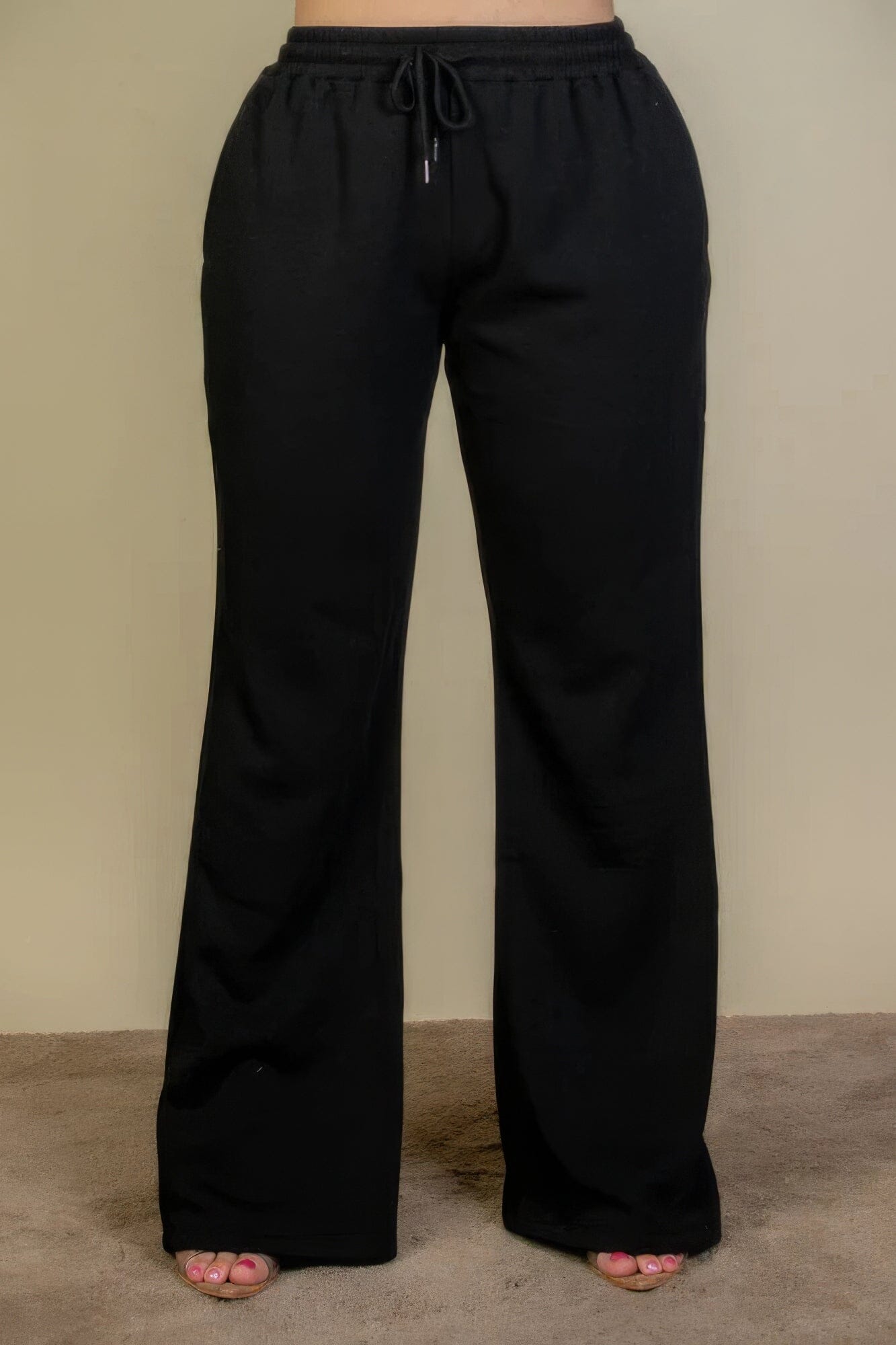 Plus Size Drawstring Waist Slant Pocket Sweatpants Pants jehouze