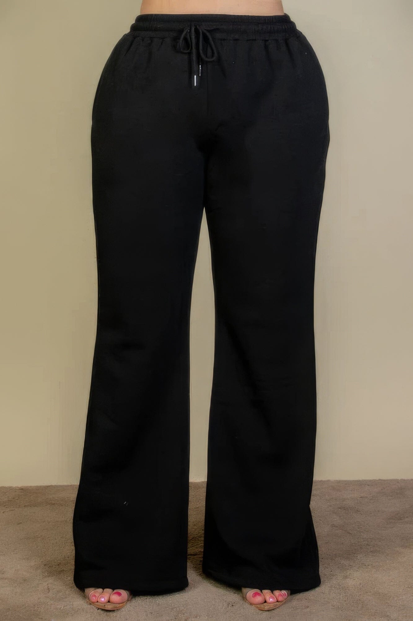 Plus Size Drawstring Waist Slant Pocket Sweatpants Pants jehouze
