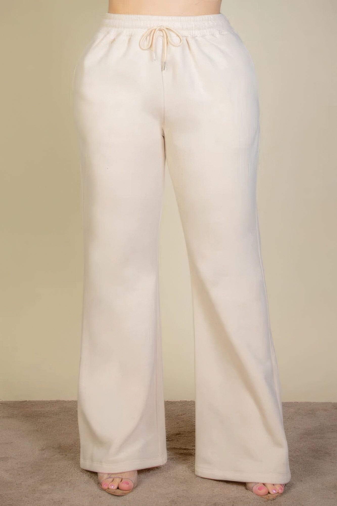Plus Size Drawstring Waist Slant Pocket Sweatpants Pants jehouze Stone 1XL