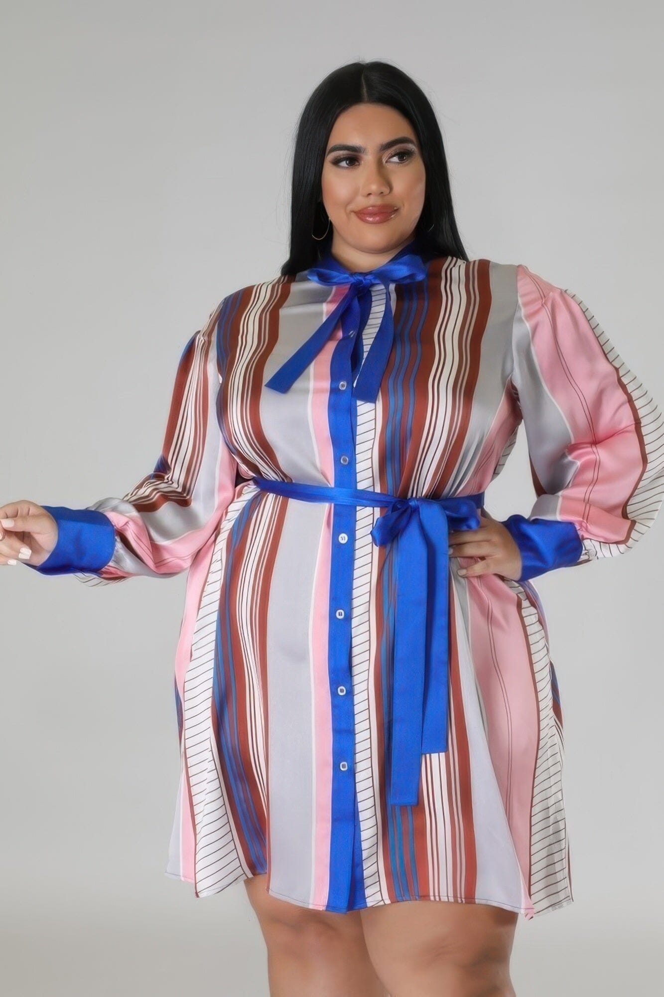 Plus Size Long Sleeves Non-stretch Dress Dresses jehouze 1XL