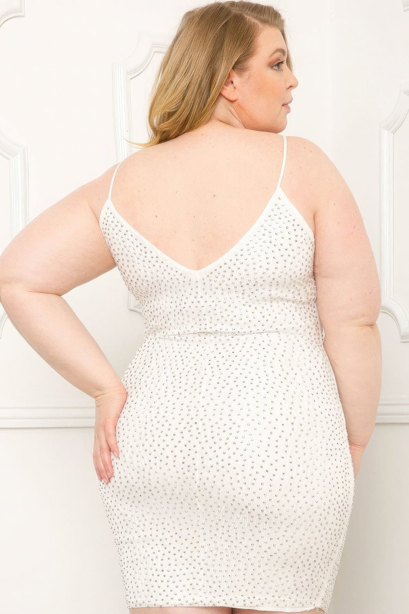 Plus Size Rhinestone Body Plus Size Mini Dress Dresses jehouze