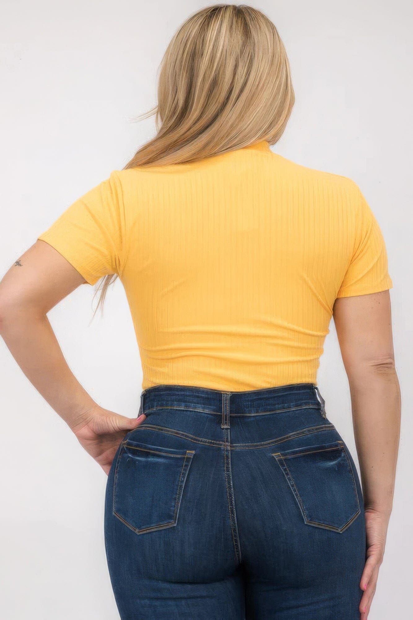 Plus Size Ribbed Short Sleeve Bodysuit bodysuit jehouze