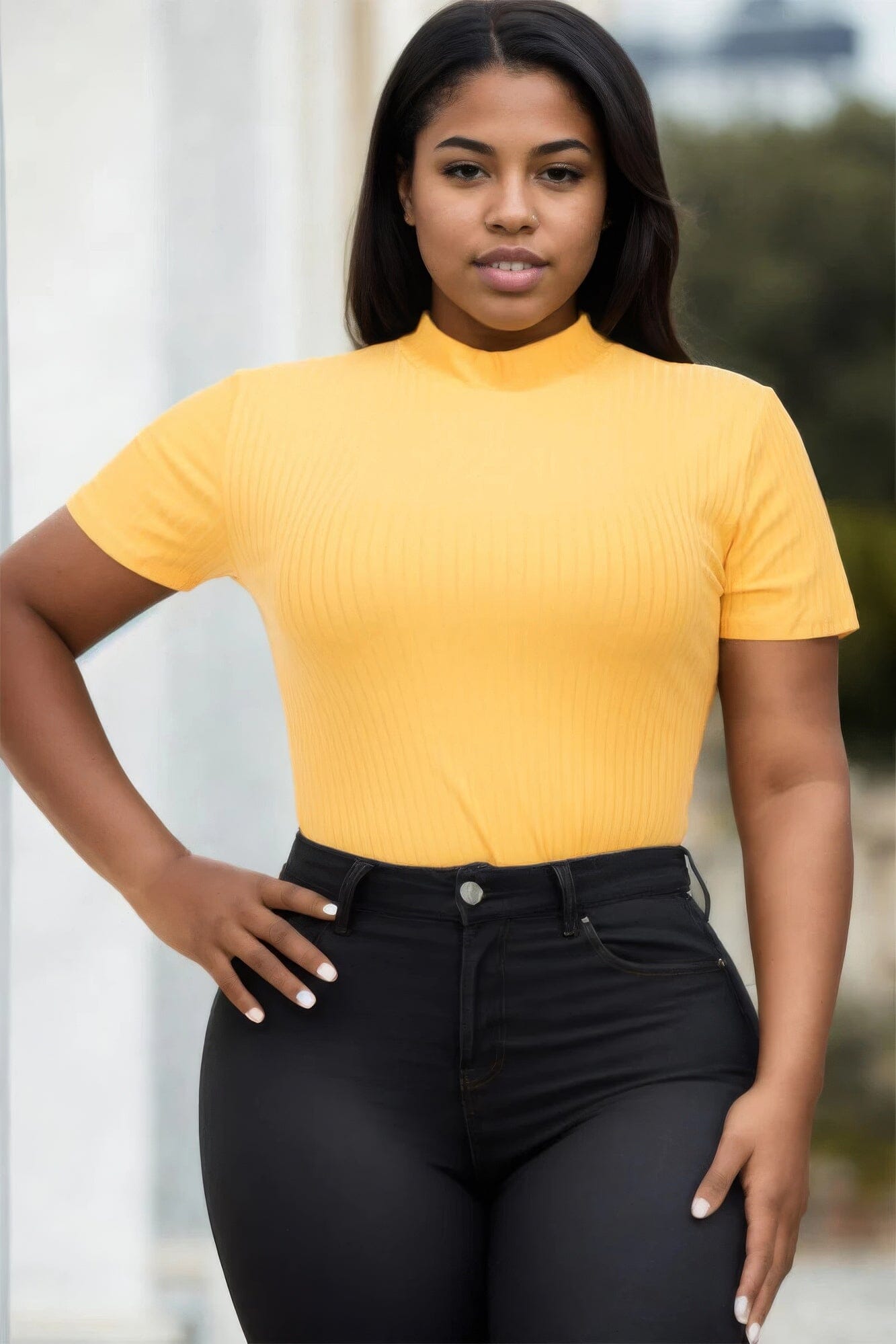 Plus Size Ribbed Short Sleeve Bodysuit bodysuit jehouze