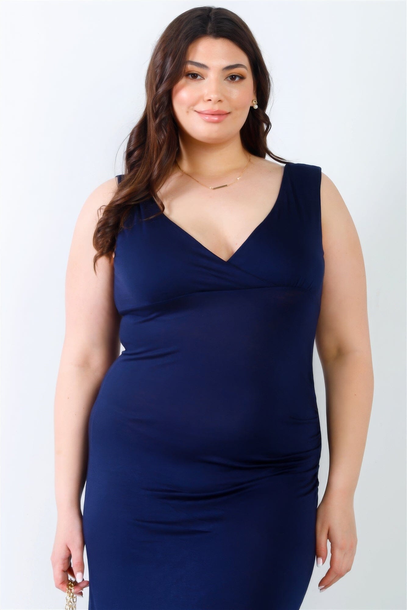 Plus Size V-neck Sleeveless Maxi Dress Dresses jehouze
