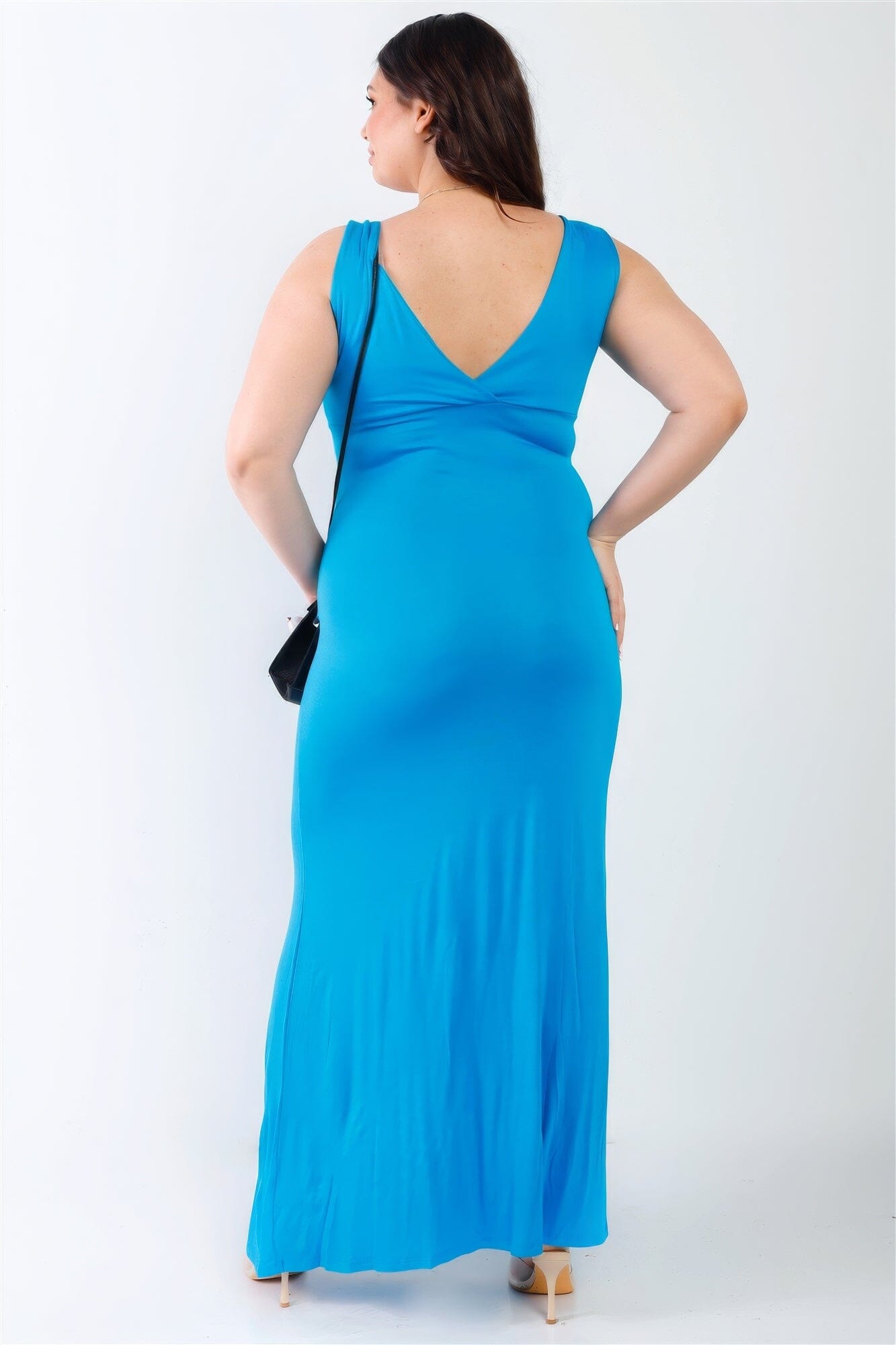 Plus Size V-neck Sleeveless Maxi Dress Dresses jehouze
