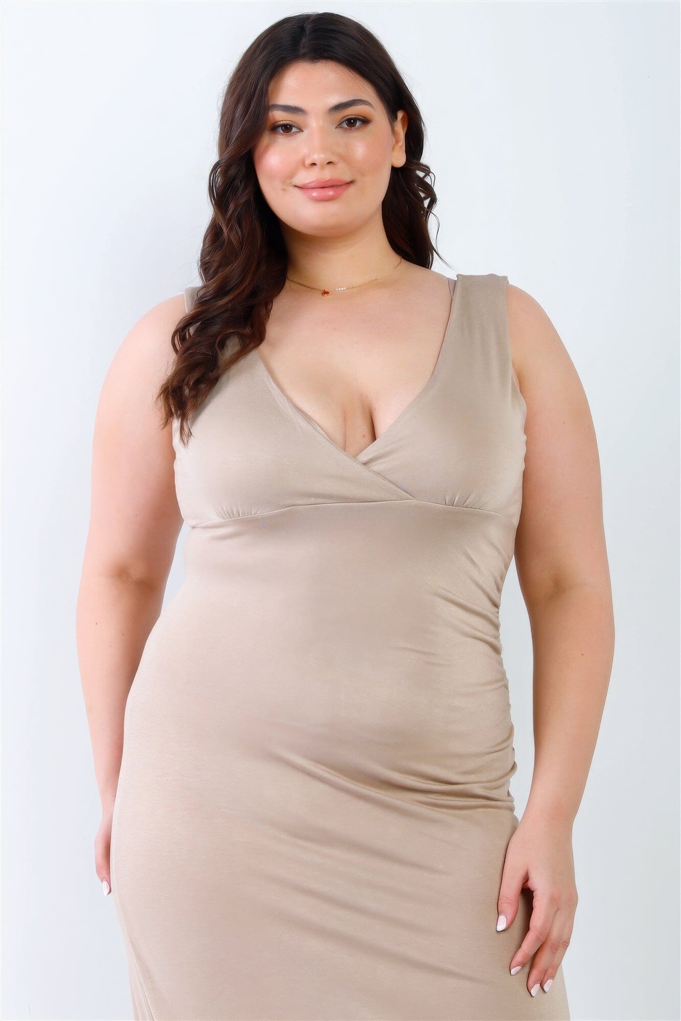 Plus Size V-neck Sleeveless Maxi Dress Dresses jehouze