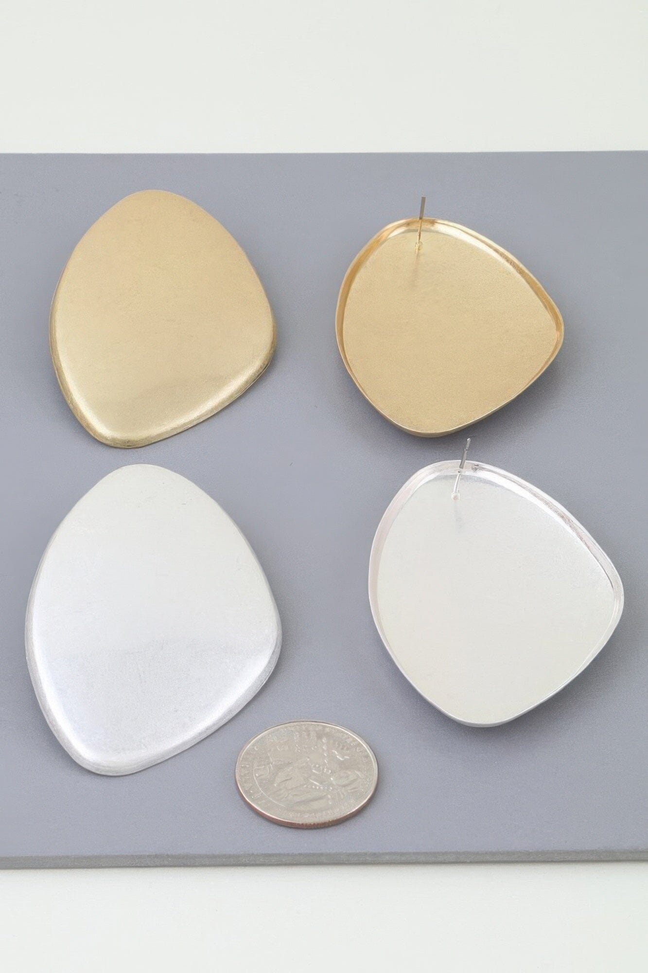 Polished Classic Plate Drop Earrings Apparel & Accessories > Jewelry > Earrings jehouze