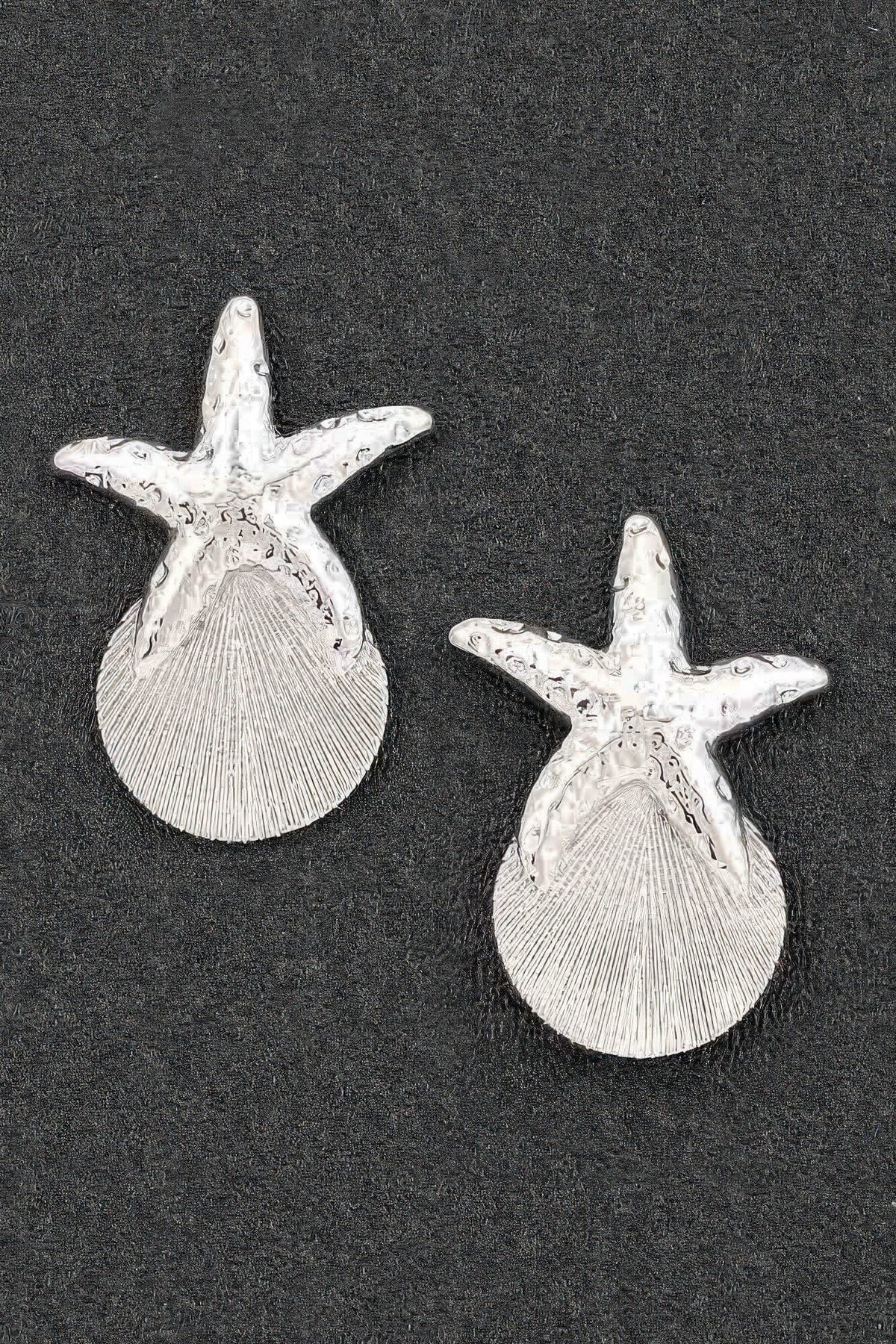 Starfish & Shell Drop Earrings Apparel & Accessories > Jewelry > Earrings jehouze Silver