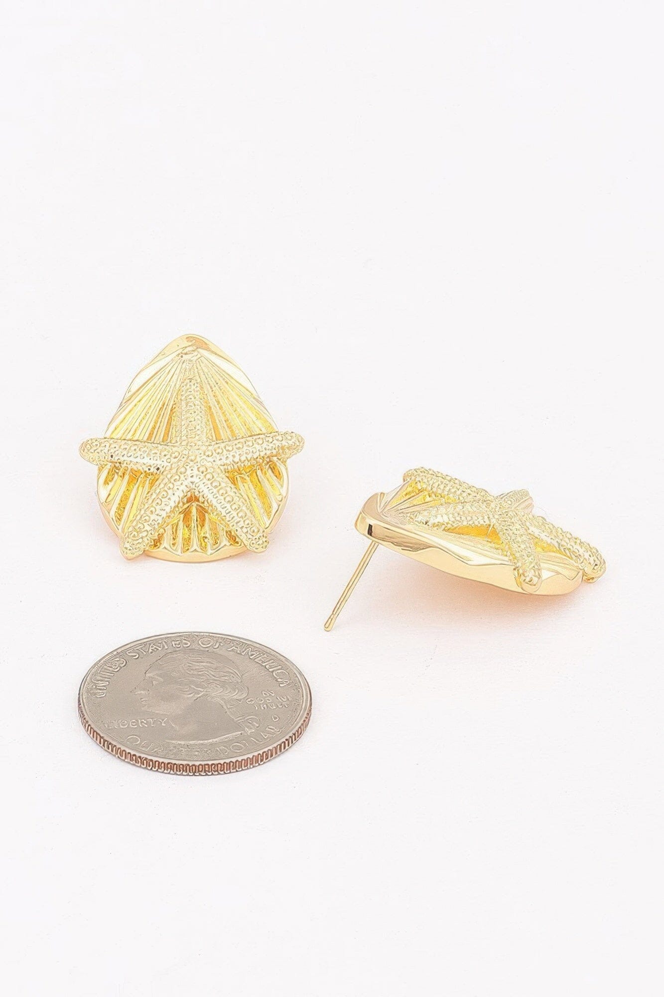 Starfish & Shell Stud Earrings Apparel & Accessories > Jewelry > Earrings jehouze