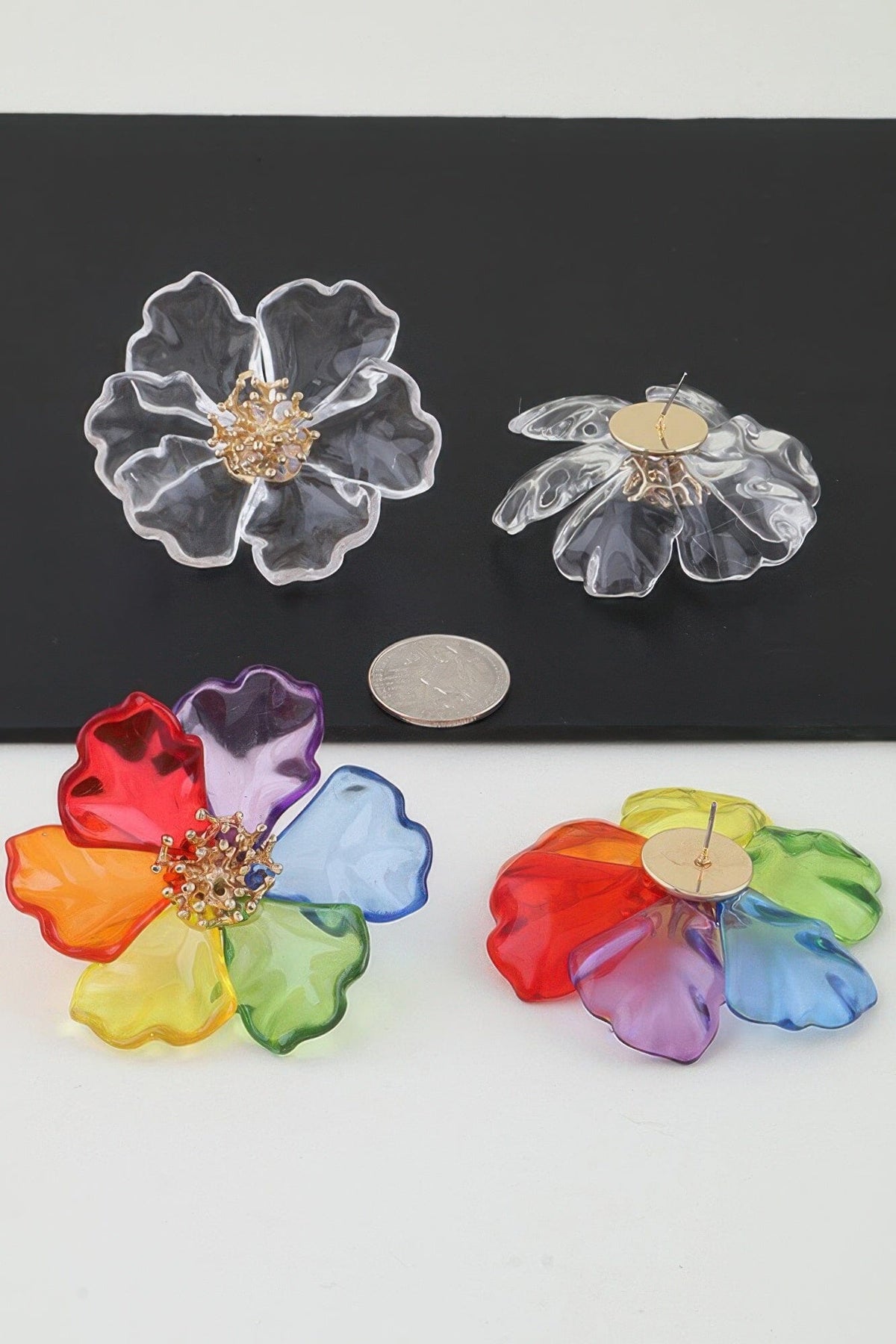 Transparent Blossom Flower Earrings Apparel & Accessories > Jewelry > Earrings jehouze