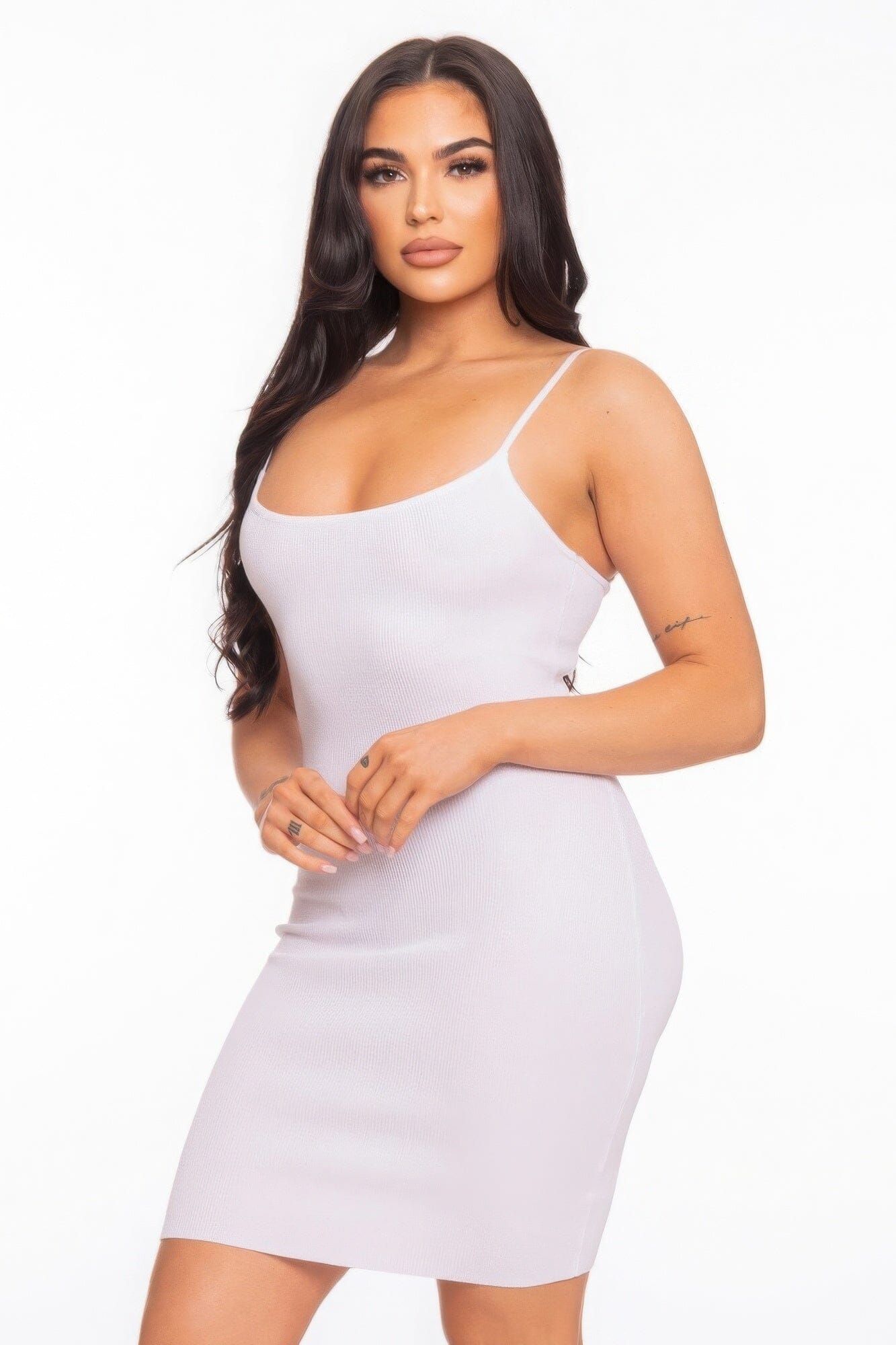 White Cami Open Back Mini Dress Dresses jehouze