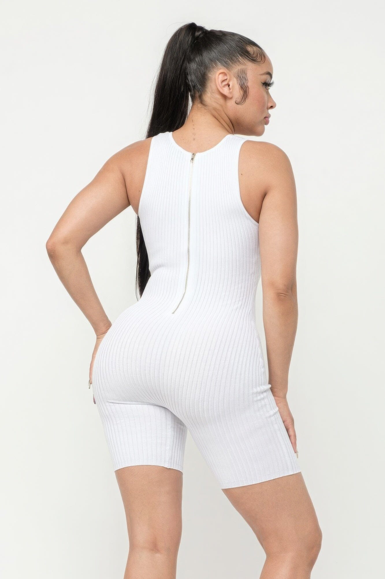 White Poinetlle Stitch Romper Jumpsuits & Rompers jehouze